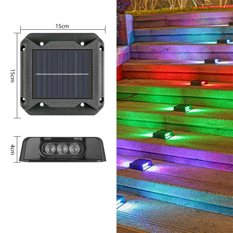 6-LED Solar Deck Light Dual-Side Lighting Walkway Stair Step Pathway LED Lamp