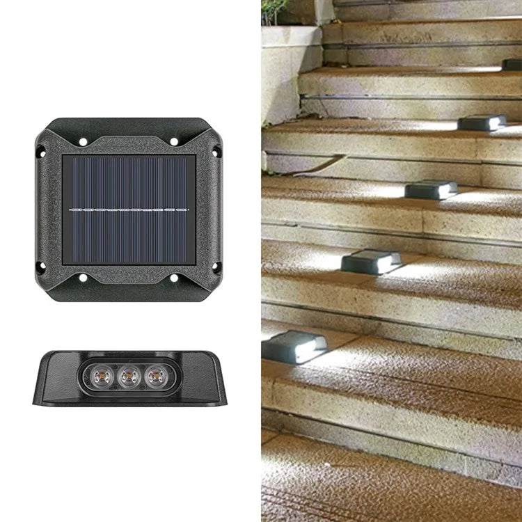 6-LED Solar Deck Light Dual-Side Lighting Walkway Stair Step Pathway LED Lamp
