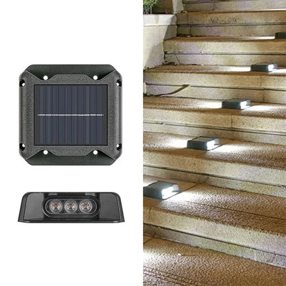 6-LED Solar Deck Light Dual-Side Lighting Walkway Stair Step Pathway LED Lamp