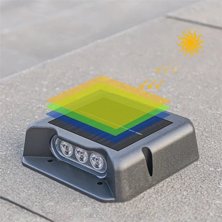 6-LED Solar Deck Light Dual-Side Lighting Walkway Stair Step Pathway LED Lamp