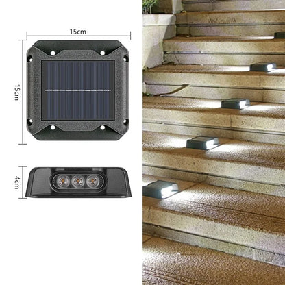 6-LED Solar Deck Light Dual-Side Lighting Walkway Stair Step Pathway LED Lamp