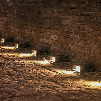3-LED Solar Step Lights Waterproof Single Side Deck Pathway LED Lamp Outdoor Wall Lamp