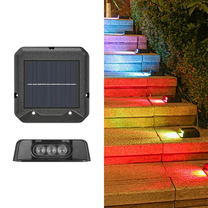 3-LED Solar Step Lights Waterproof Single Side Deck Pathway LED Lamp Outdoor Wall Lamp