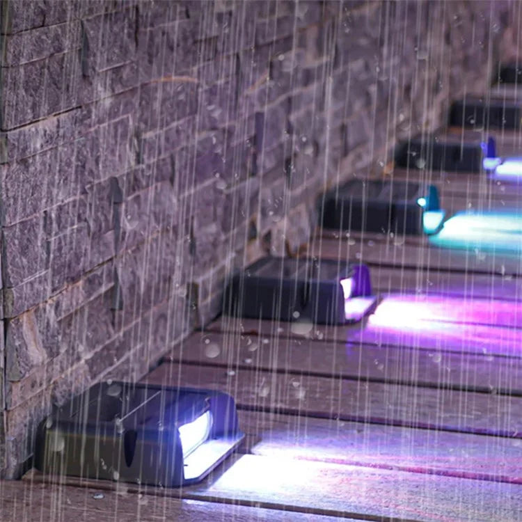 3-LED Solar Step Lights Waterproof Single Side Deck Pathway LED Lamp Outdoor Wall Lamp