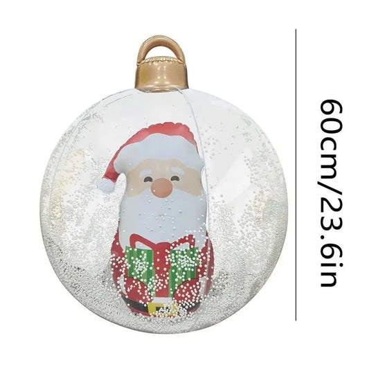 60cm Christmas Decoration Ball Xmas Party Garden Ornament PVC Inflatable Ball with LED Light