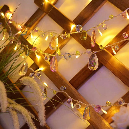 1.5m 10-LED Gemstone String Light Battery Powered Romantic Bedroom Decorative Lamp