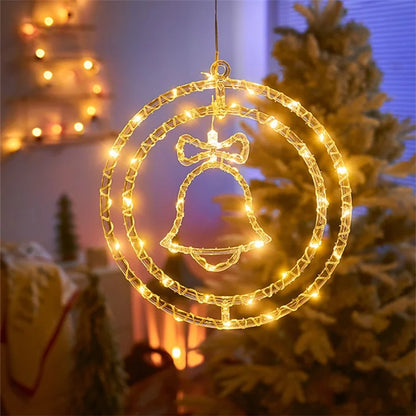 IP68 Waterproof Dual Ring Christmas Light Window Decoration with Remote Control