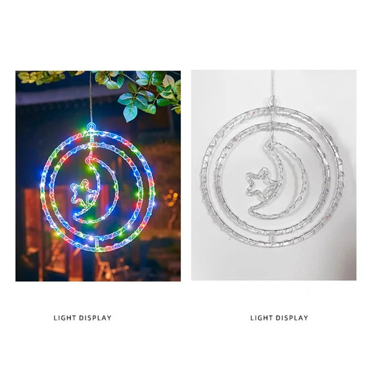 IP68 Waterproof Dual Ring Christmas Light Window Decoration with Remote Control