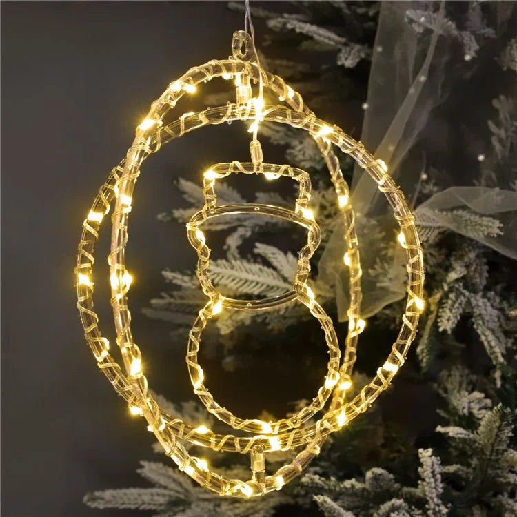 IP68 Waterproof Dual Ring Christmas Light Window Decoration with Remote Control