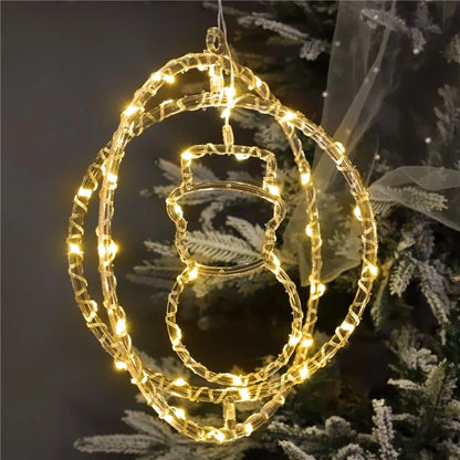 IP68 Waterproof Dual Ring Christmas Light Window Decoration with Remote Control