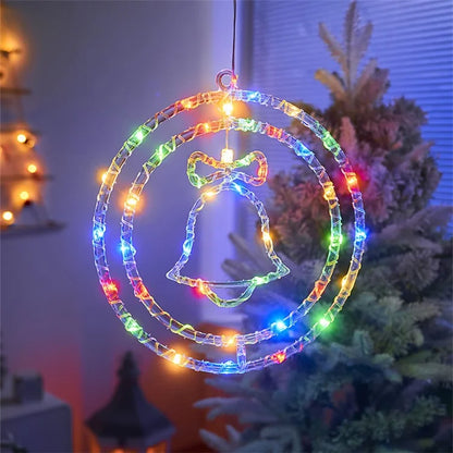 IP68 Waterproof Dual Ring Christmas Light Window Decoration with Remote Control