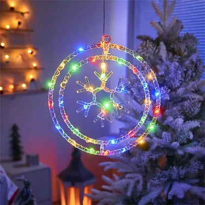 IP68 Waterproof Dual Ring Christmas Light Window Decoration with Remote Control