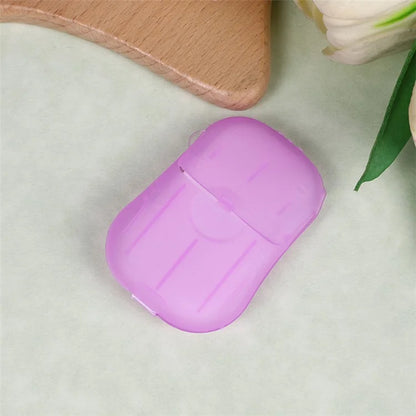 18Pcs Portable Disposable Soap Paper Travel Camping Washing Hand Bath Soap Sheets with Box