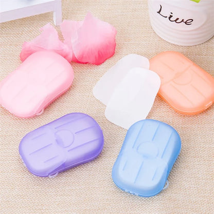 18Pcs Portable Disposable Soap Paper Travel Camping Washing Hand Bath Soap Sheets with Box