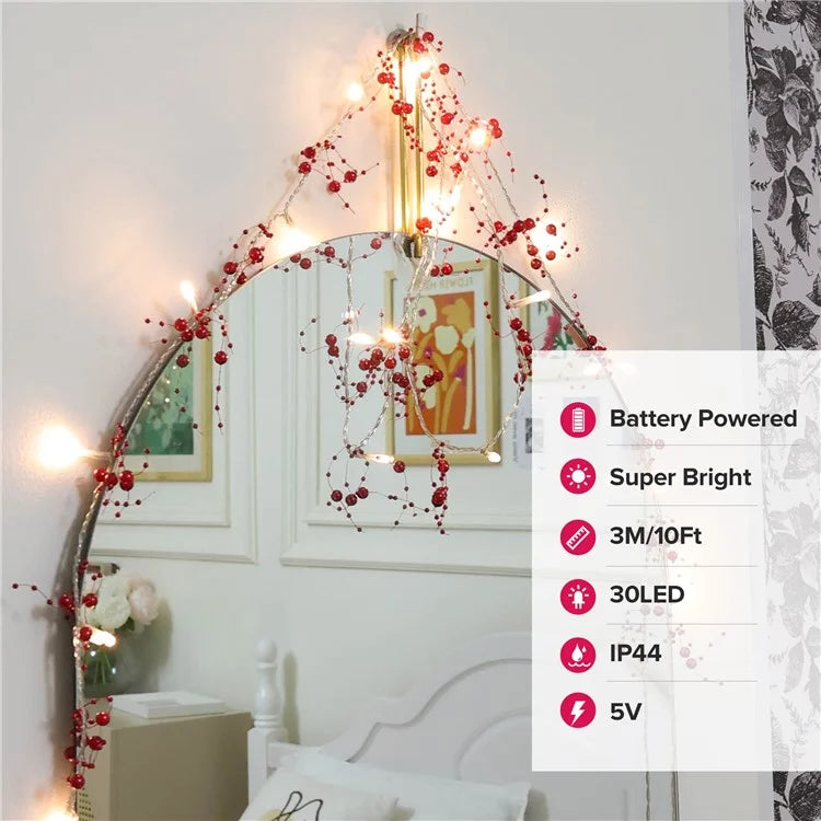 3m 30-LED Beads Design String Light Festival Christmas Home Decorative Light