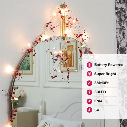 3m 30-LED Beads Design String Light Festival Christmas Home Decorative Light