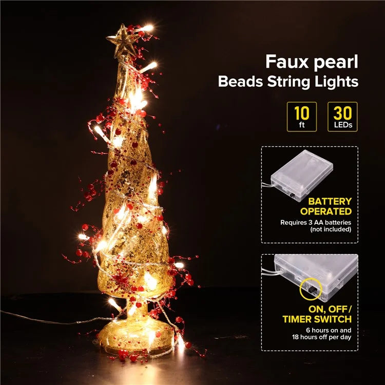 3m 30-LED Beads Design String Light Festival Christmas Home Decorative Light