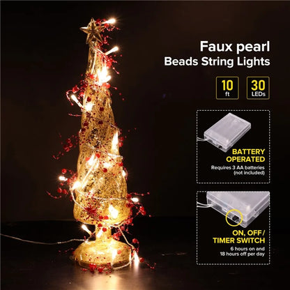 3m 30-LED Beads Design String Light Festival Christmas Home Decorative Light