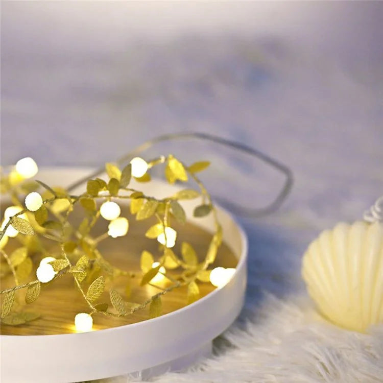 2m 20-LED Gold Leaf String Light Festival Christmas Party Decorative Light