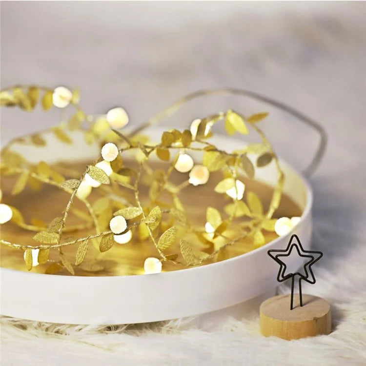 2m 20-LED Gold Leaf String Light Festival Christmas Party Decorative Light
