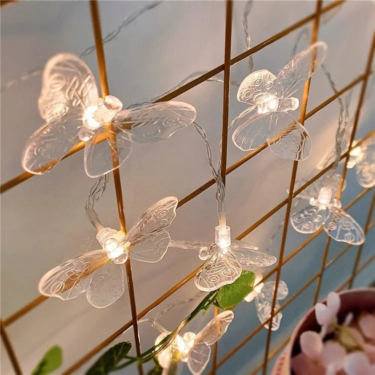 2m 10-LED Butterfly String Light Romantic Festival Wedding Decorative Lamp, Constant Light