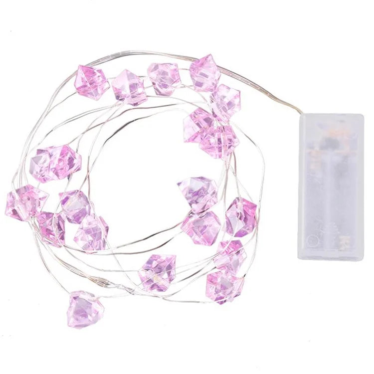 2m 20-LED Crystal Stone Design Decorative String Light Festival Home Ambient Night Light, Constant Light