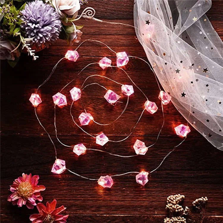 2m 20-LED Crystal Stone Design Decorative String Light Festival Home Ambient Night Light, Constant Light