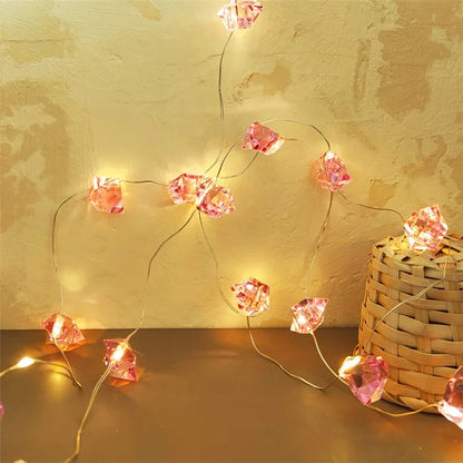 2m 20-LED Crystal Stone Design Decorative String Light Festival Home Ambient Night Light, Constant Light