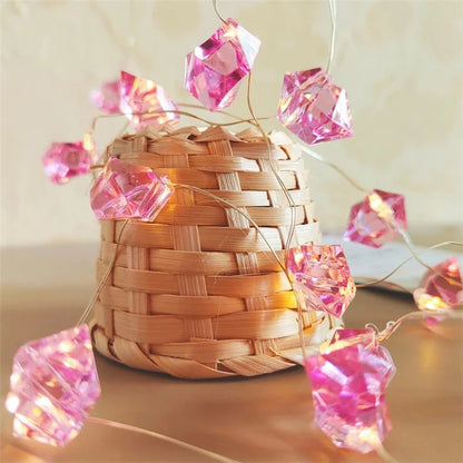 2m 20-LED Crystal Stone Design Decorative String Light Festival Home Ambient Night Light, Constant Light