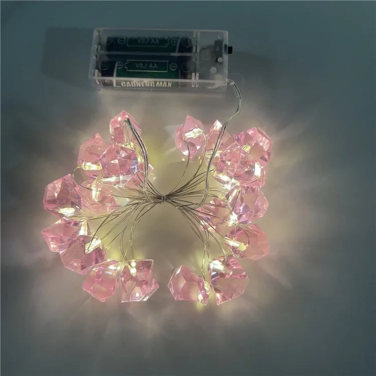 2m 20-LED Crystal Stone Design Decorative String Light Festival Home Ambient Night Light, Constant Light