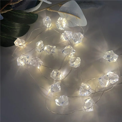 2m 20-LED Crystal Stone Design Decorative String Light Festival Home Ambient Night Light, Constant Light