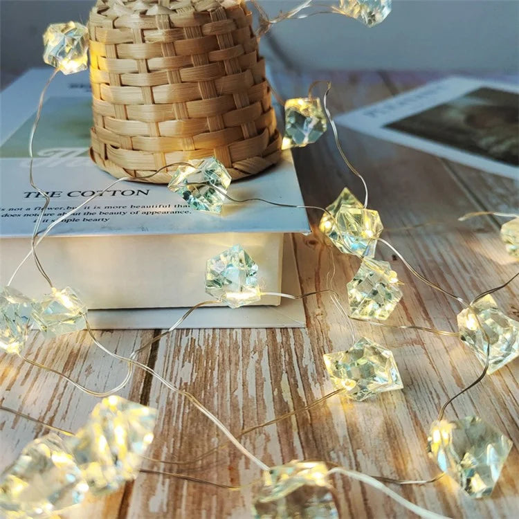 2m 20-LED Crystal Stone Design Decorative String Light Festival Home Ambient Night Light, Constant Light