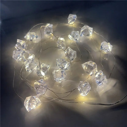 2m 20-LED Crystal Stone Design Decorative String Light Festival Home Ambient Night Light, Constant Light