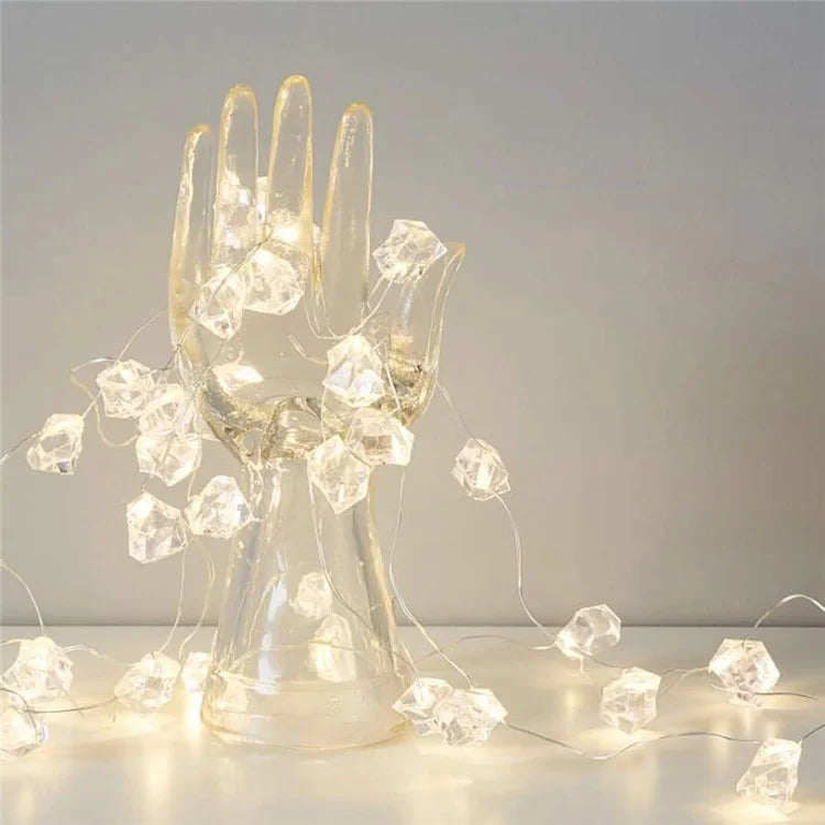 2m 20-LED Crystal Stone Design Decorative String Light Festival Home Ambient Night Light, Constant Light