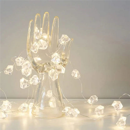 2m 20-LED Crystal Stone Design Decorative String Light Festival Home Ambient Night Light, Constant Light
