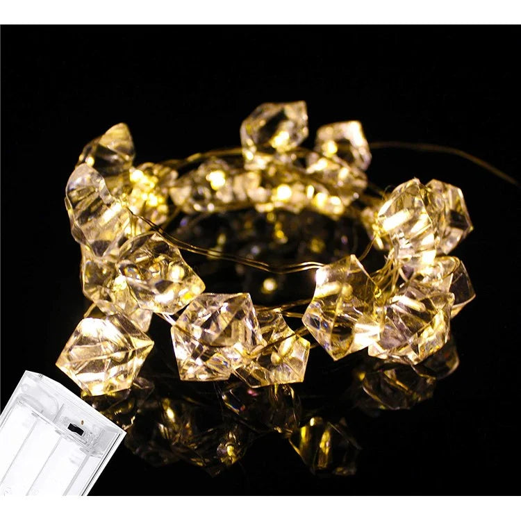 2m 20-LED Crystal Stone Design Decorative String Light Festival Home Ambient Night Light, Constant Light