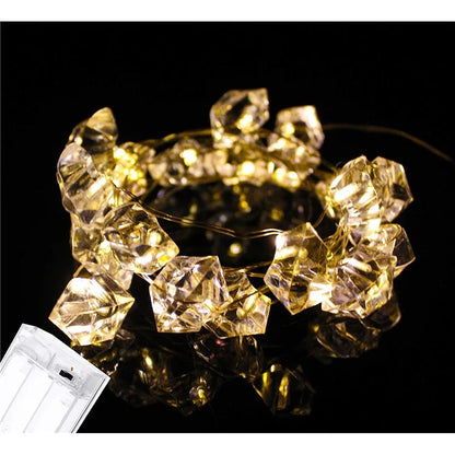 2m 20-LED Crystal Stone Design Decorative String Light Festival Home Ambient Night Light, Constant Light