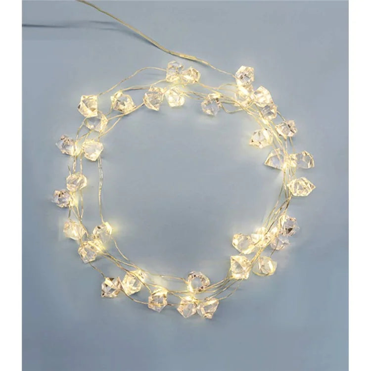 2m 20-LED Crystal Stone Design Decorative String Light Festival Home Ambient Night Light, Constant Light