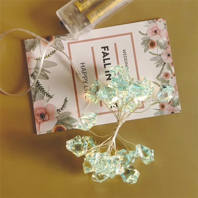 2m 20-LED Crystal Stone Design Decorative String Light Festival Home Ambient Night Light, Constant Light
