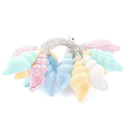 2m 10-LED Conch Shape Decorative String Light Home Party Ambient Night Lamp, Constant Light
