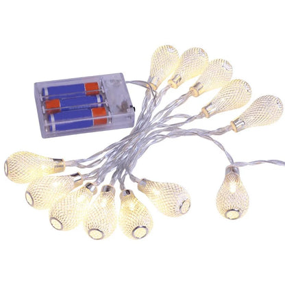 3m 20-LED Iron Art Water Drop String Light Home Party Decorative Ambient Lamp, Constant Warm Light