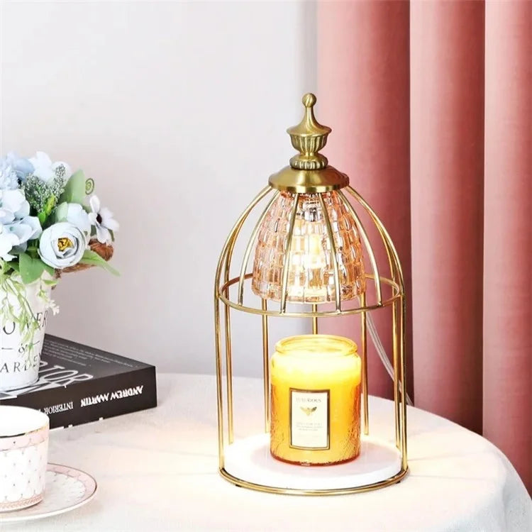 Scented Candle Warmer Dimmable Night Lamp Timing Function Jar Candles Melting Table Light, EU Plug