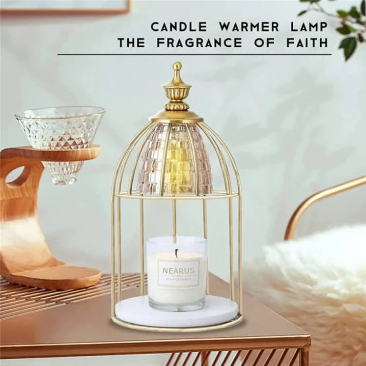Scented Candle Warmer Dimmable Night Lamp Timing Function Jar Candles Melting Table Light, EU Plug