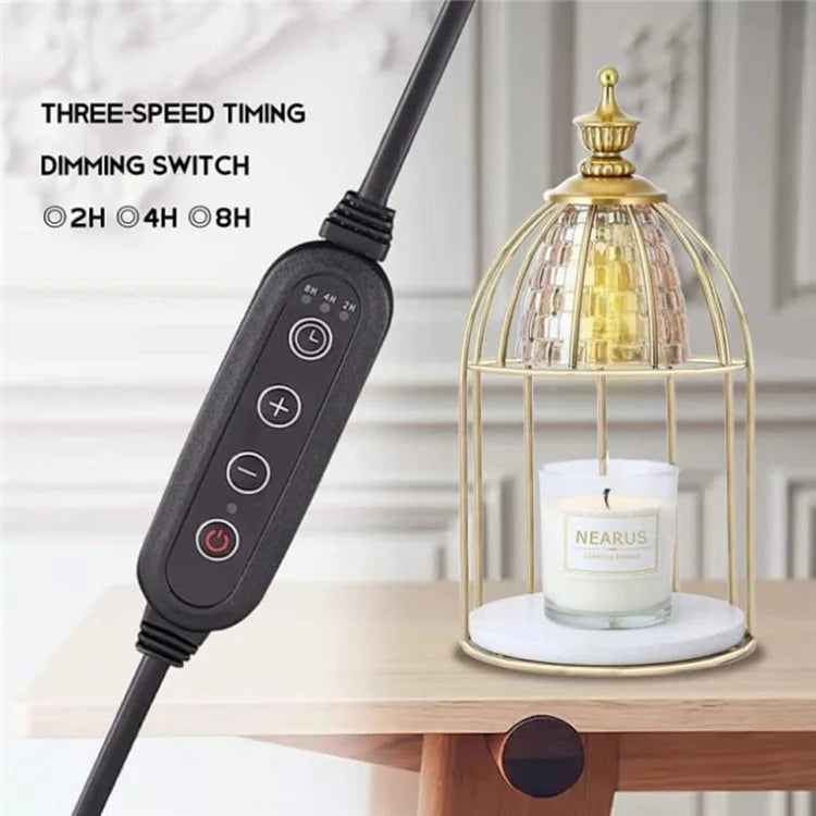Scented Candle Warmer Dimmable Night Lamp Timing Function Jar Candles Melting Table Light, EU Plug