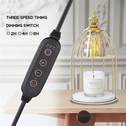 Scented Candle Warmer Dimmable Night Lamp Timing Function Jar Candles Melting Table Light, EU Plug