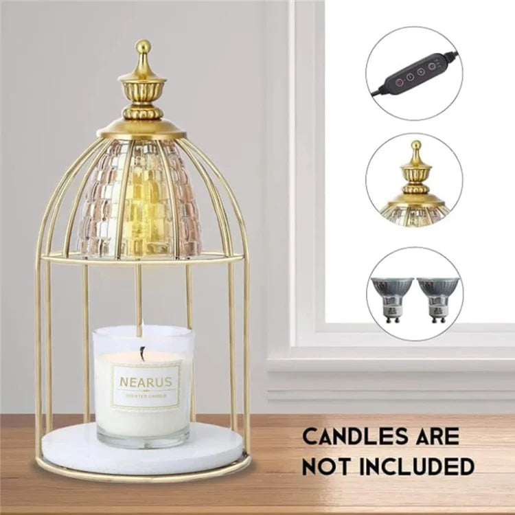 Scented Candle Warmer Dimmable Night Lamp Timing Function Jar Candles Melting Table Light, EU Plug