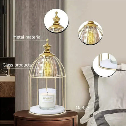 Scented Candle Warmer Dimmable Night Lamp Timing Function Jar Candles Melting Table Light, EU Plug