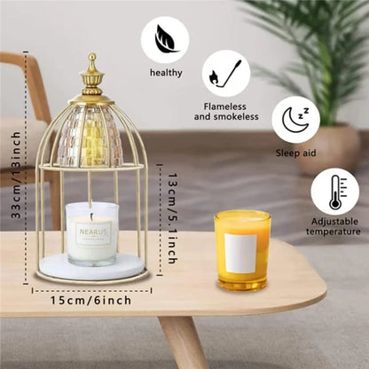 Scented Candle Warmer Dimmable Night Lamp Timing Function Jar Candles Melting Table Light, EU Plug