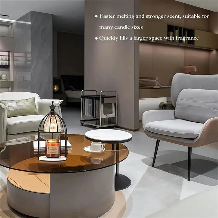 Scented Candle Warmer Dimmable Night Lamp Timing Function Jar Candles Melting Table Light, EU Plug