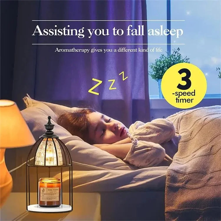 Scented Candle Warmer Dimmable Night Lamp Timing Function Jar Candles Melting Table Light, EU Plug
